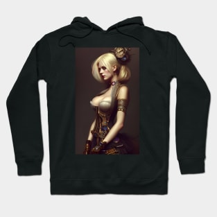 Beautiful Steampunk Blonde in Corset Hoodie